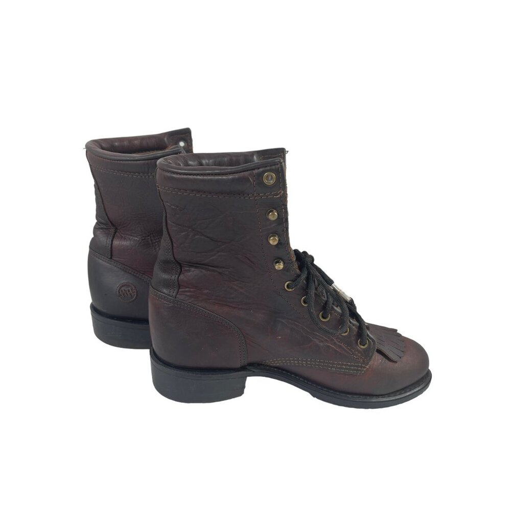 Double-H Ladies Lacer 9300 Brown Lace Up Ankle Boots Women’s Size 7M - Picture 6 of 11